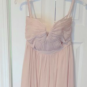 Wtoo light pink bridesmaid dress.